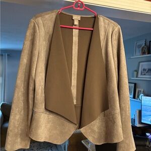 Chicos suede tan jacket size 1